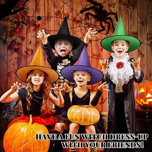 Suhine 12 Pcs Halloween Witch Hat Decor