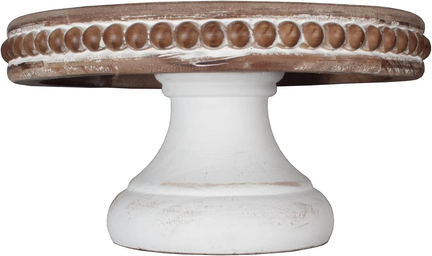 8.25" Shabby Chic Pedestal Tray Decor / White