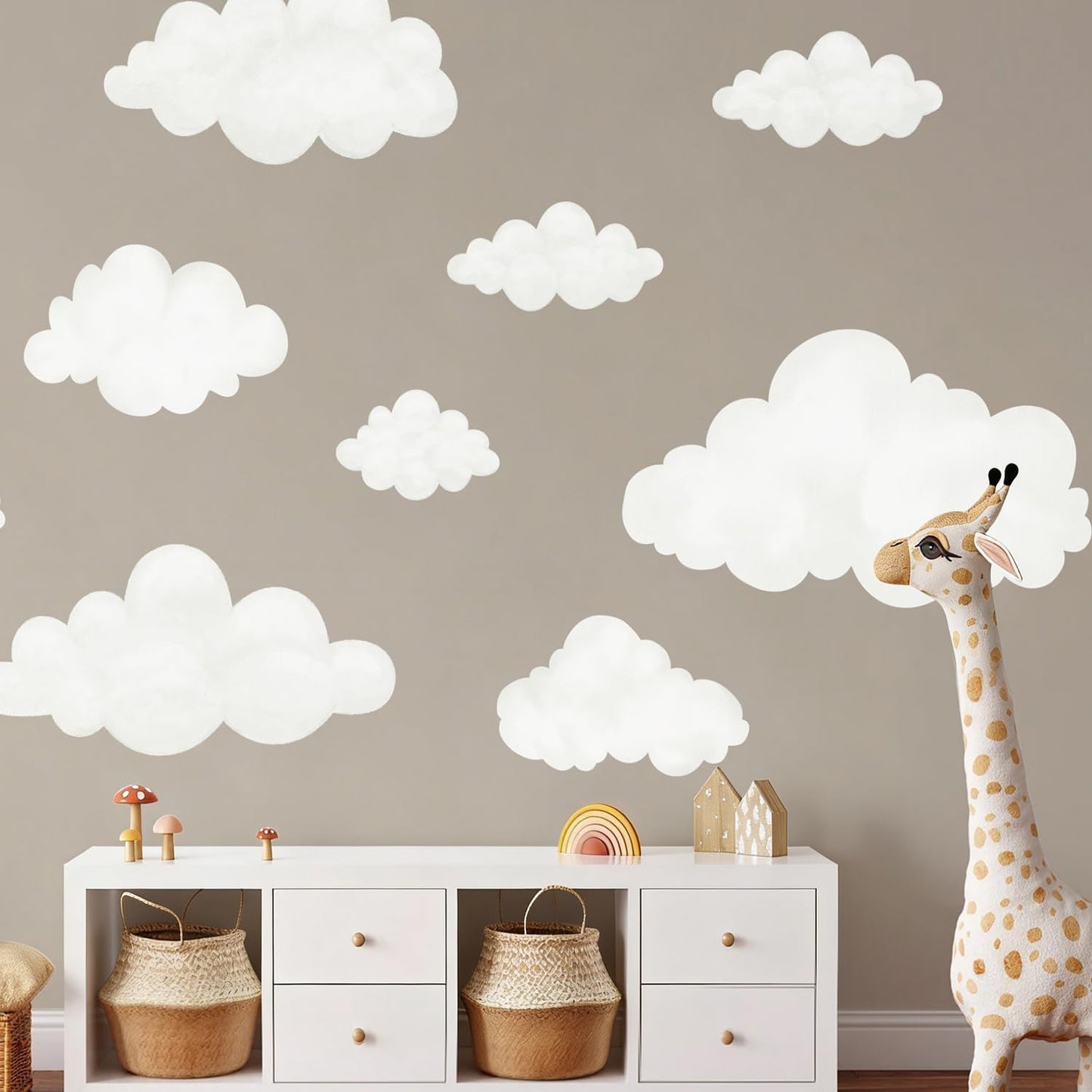 Fabric Large Cloud Wall Decals / Clouds / Set of 9