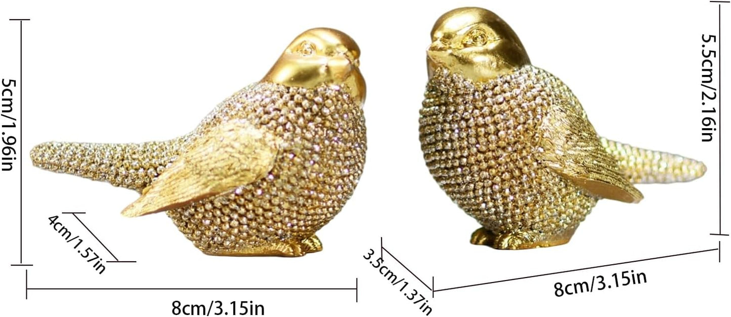 Pcs Small Birds Statues Home Decor Modern Style Decorative Ornaments / Gold / Set of 2