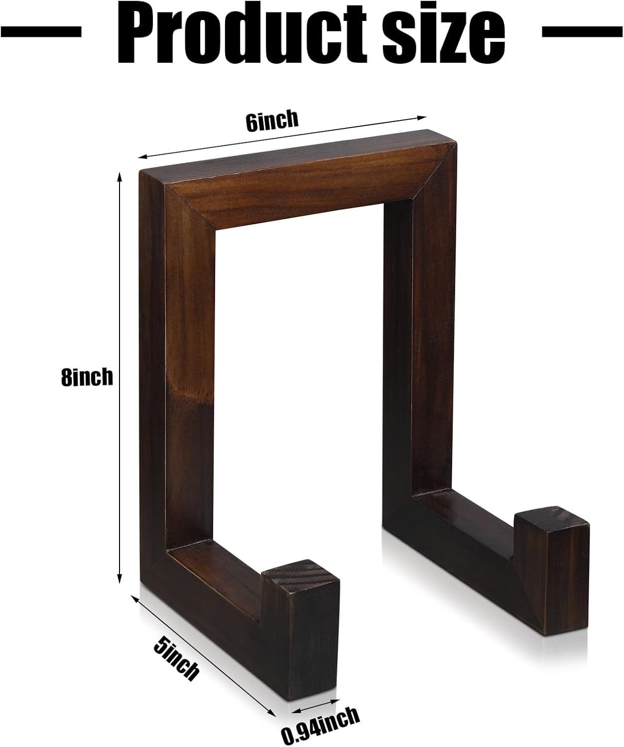 Wooden Plate Stand for Display Picture Stands Frame Holder Easel Table / Brown / 8 Inch / Set of 2