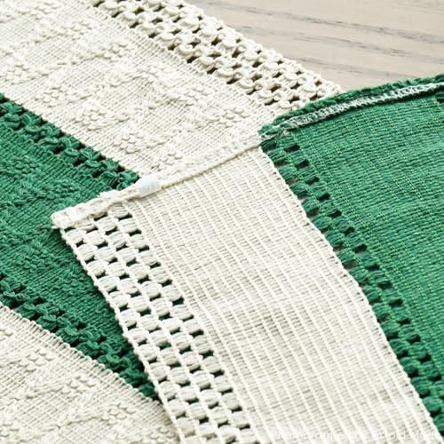 Artoid Mode Emerald Green Farmhouse Rustic Table Runner 12x60 Inch