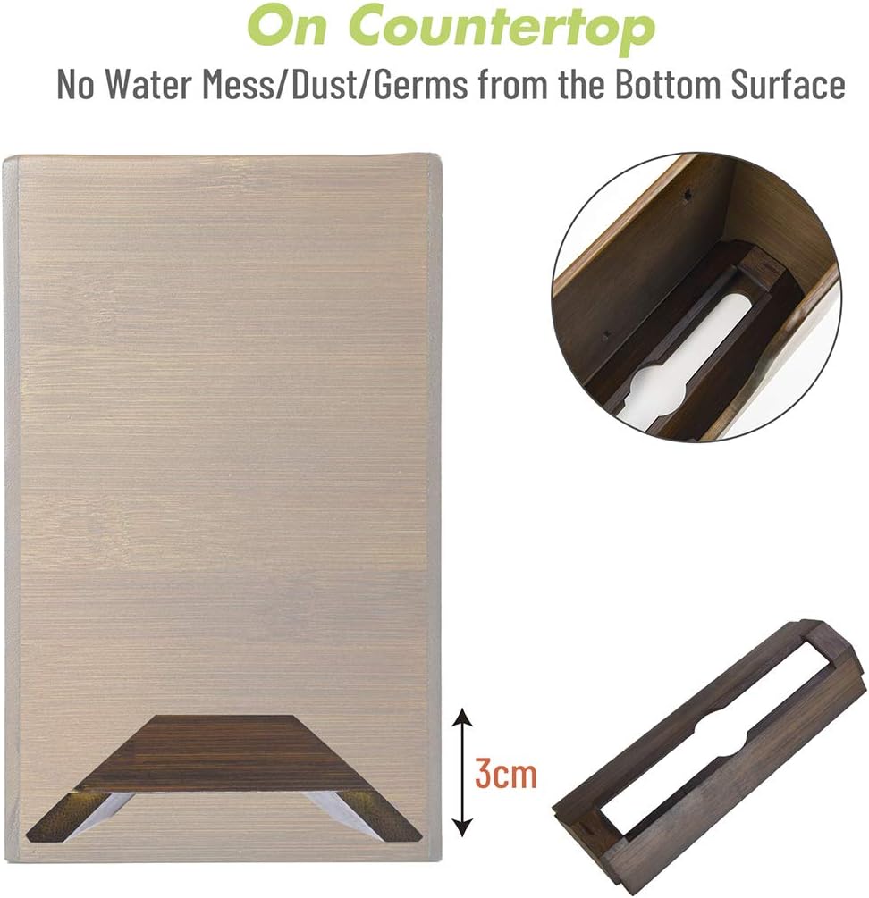 Bamboo Paper Towel Dispenser, Paper Towel Holder for Kitchen Bathroom Toilet of Home and Commercial, Wall Mount or