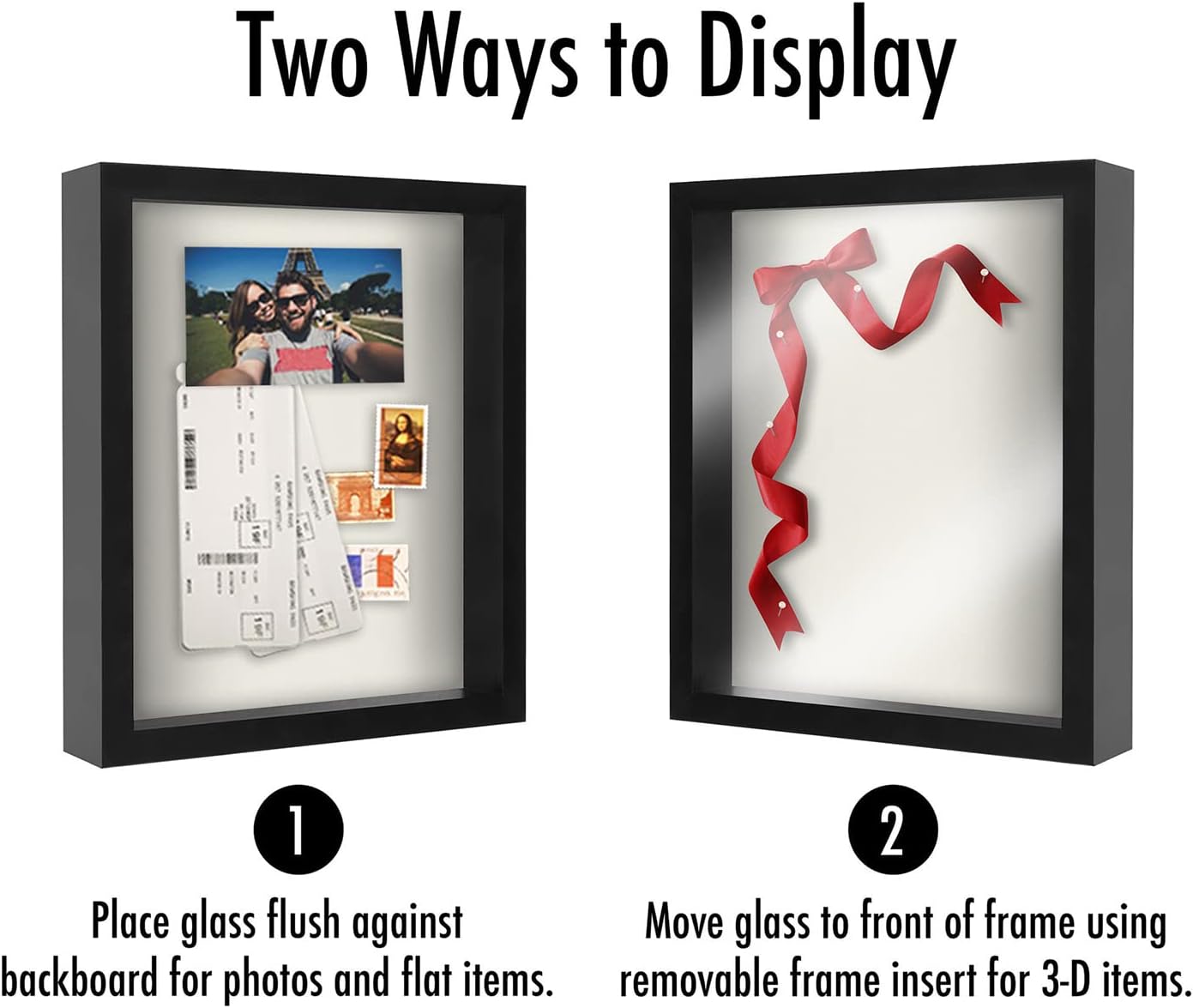 Americanflat 11x14 Shadow Box Frame with Shatter-Resistant Glass - Silhouette Collection - Large Shadow Box Display