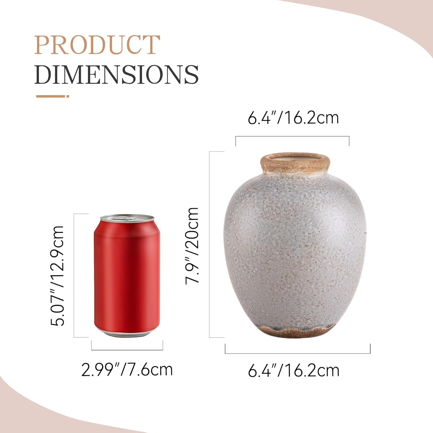 Ceramic Vintage Vase / 014-sy-gray
