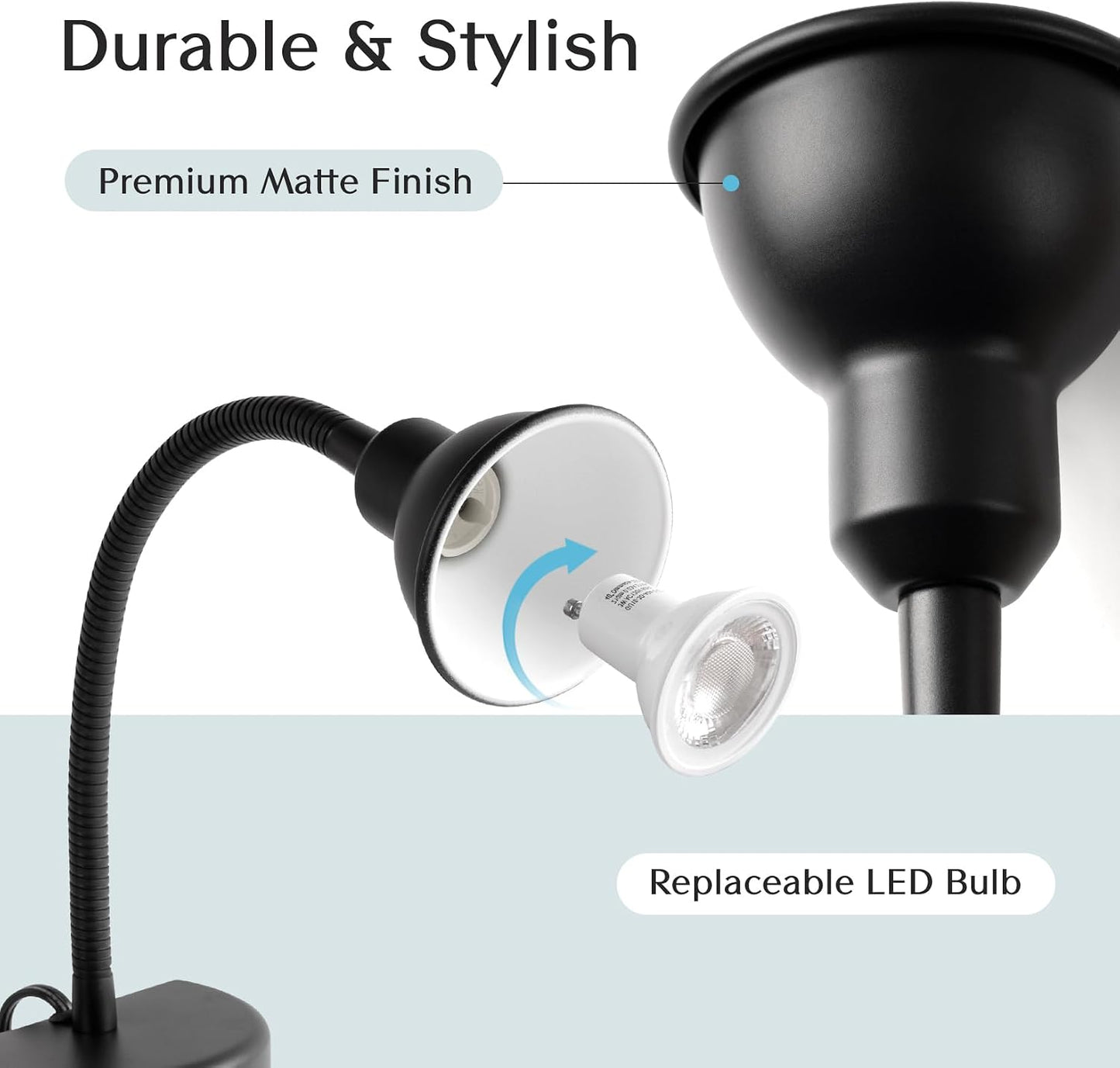 Patented Innovative Design Headboard Reading Light. No Drilling Golden Book Light for Bedtime Reading. Dimmable LED