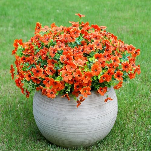 alyptus Artificial Mums for Outdoors – 12 Bundles UV Resistant Fall Flowers, Faux Outdoor Flowers & Fake Mums for Fall Decor