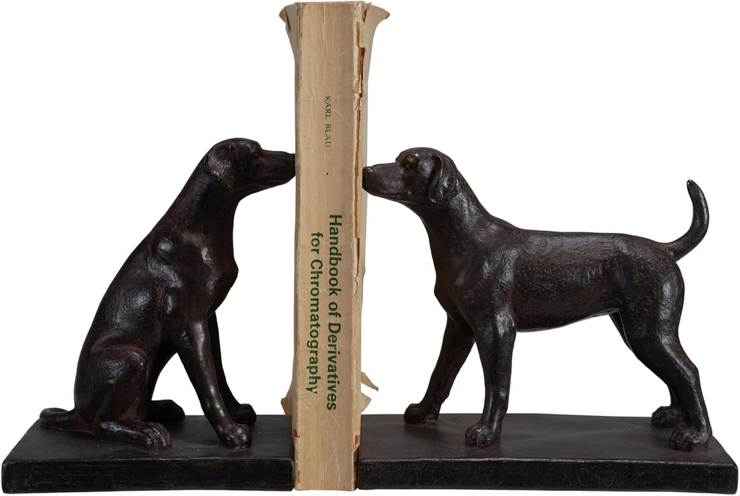 2-Piece Resin Dog Bookends / Black