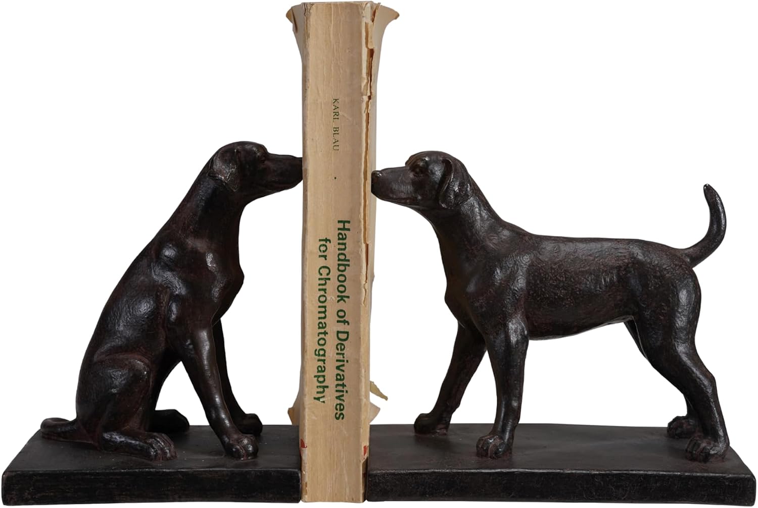 2-Piece Resin Dog Bookends / Black