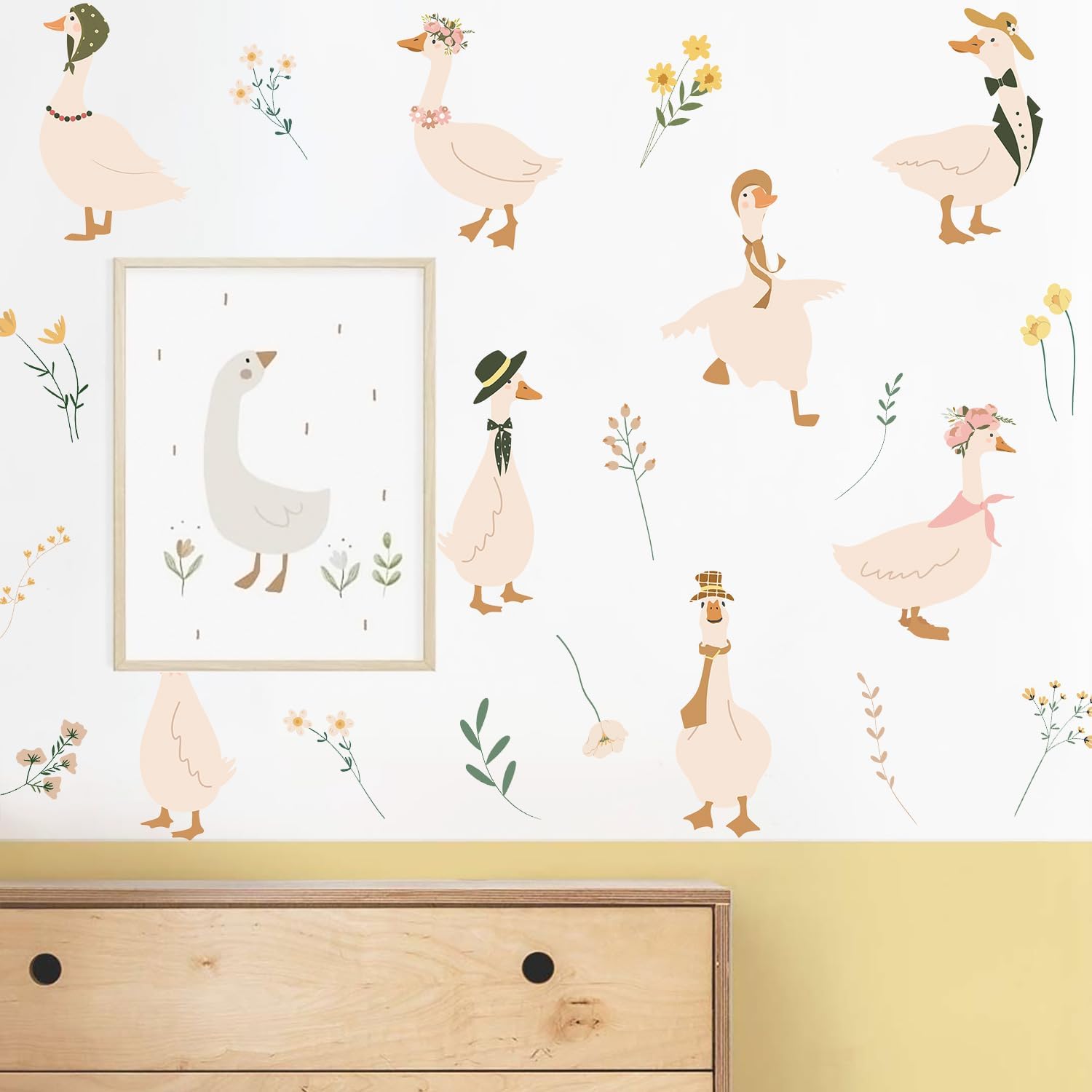 Goose Wall Stickers Watercolor Geese Wall Decals Goose Birthday Decorations Peel and Stick / Boho