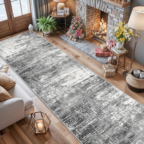 Abstract 14ft Long Runner Rug: Non-Slip Washable Rug Runner Low-Pile Soft Beside Carpet Indoor Farmhouse Entryway Floor