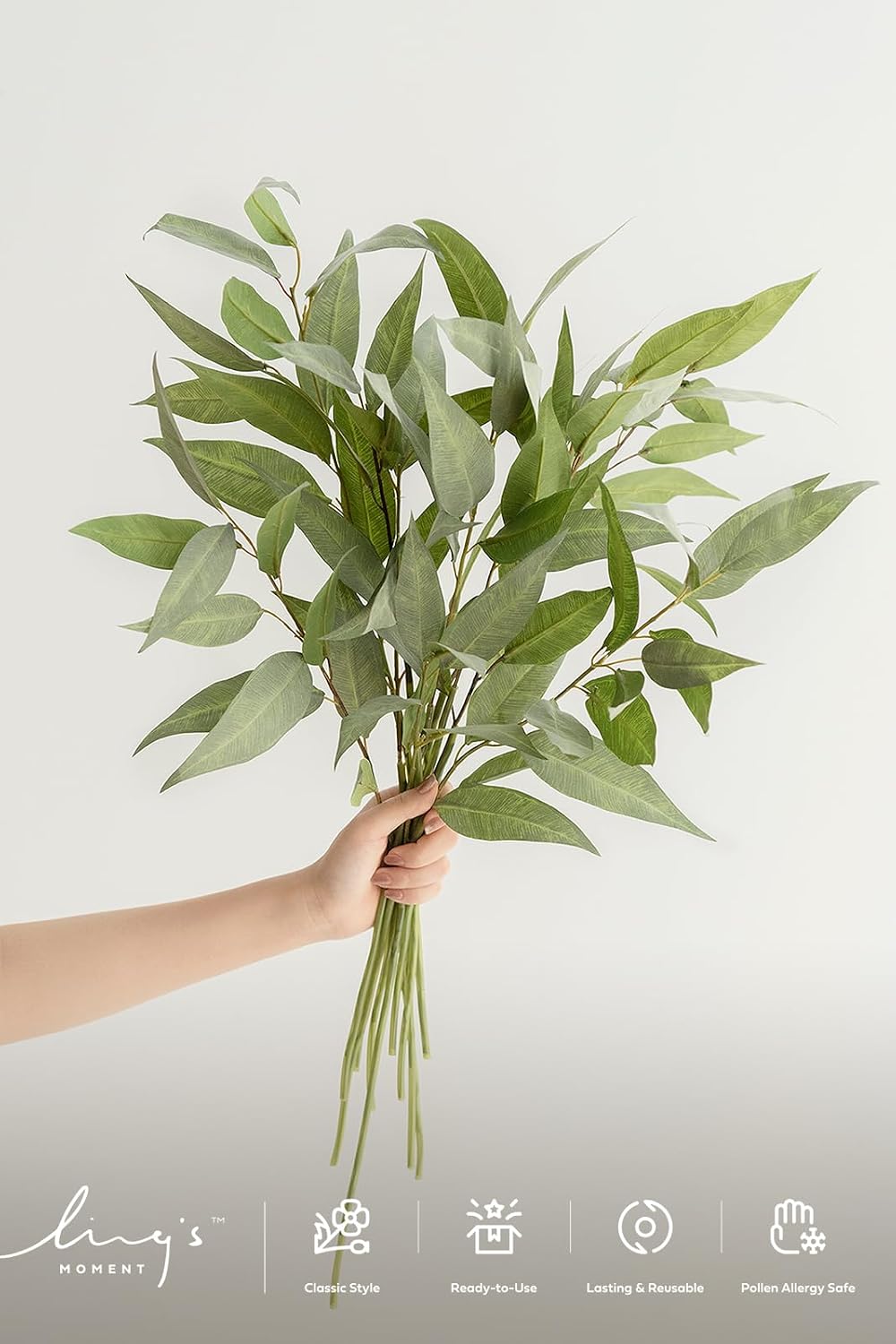 Artificial Plants Eucalyptus Leaves Branches / 17.7 Inch / Set of 10