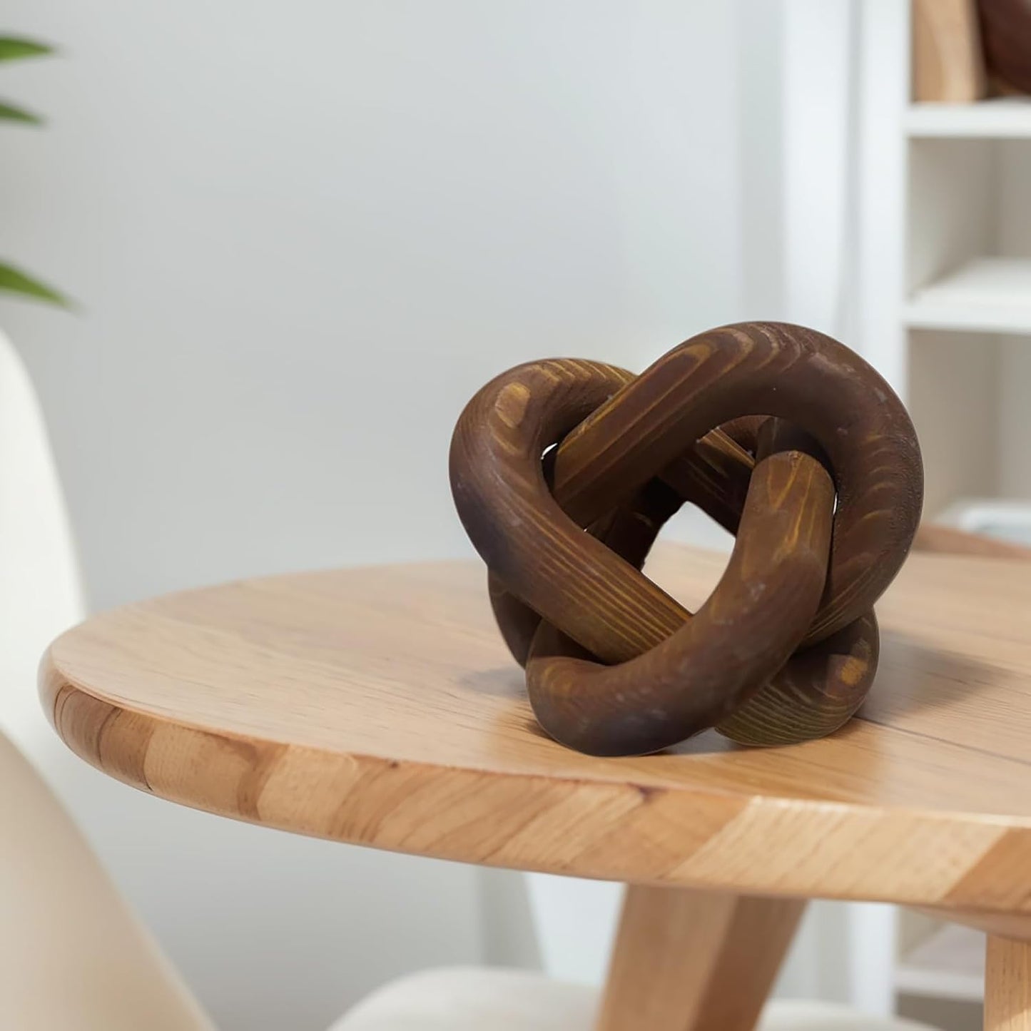 Wood Knot Chain Link Decor / Pumpkin