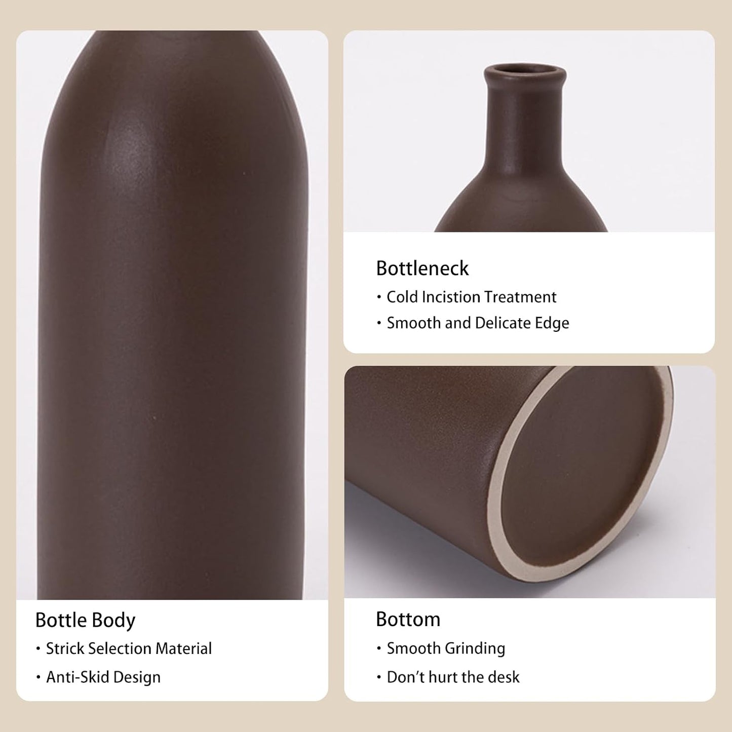 Neutral Ceramic Vase Set / Natural