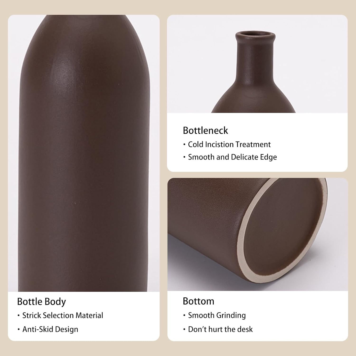 Neutral Ceramic Vase Set / Natural