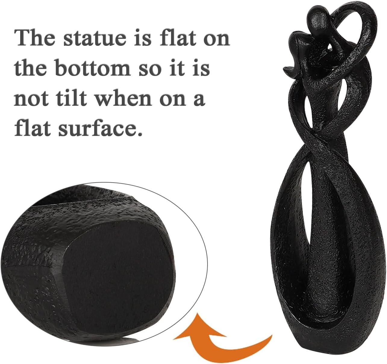 Kissing Lovers Statue Abstract Sculpture Resin Statues / Black / Small