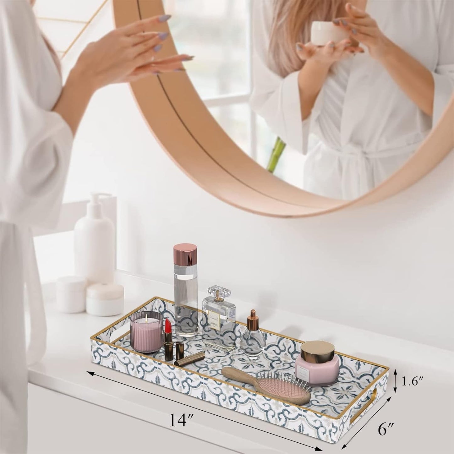 Long Narrow Trays / White-moroccan