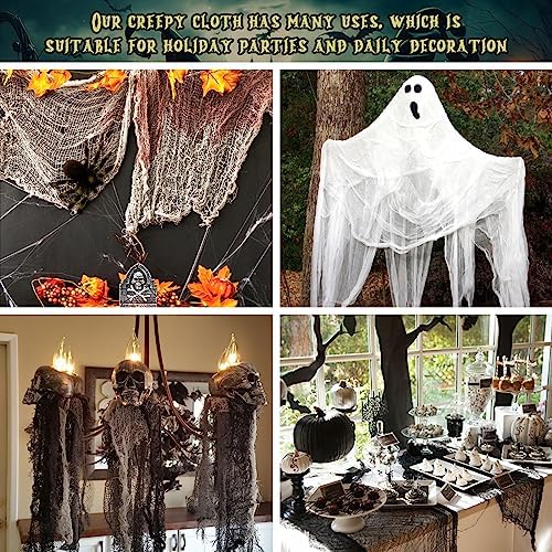 Legigo 12 Pack Halloween Creepy Cloths, Halloween Fabric Yard Decorations