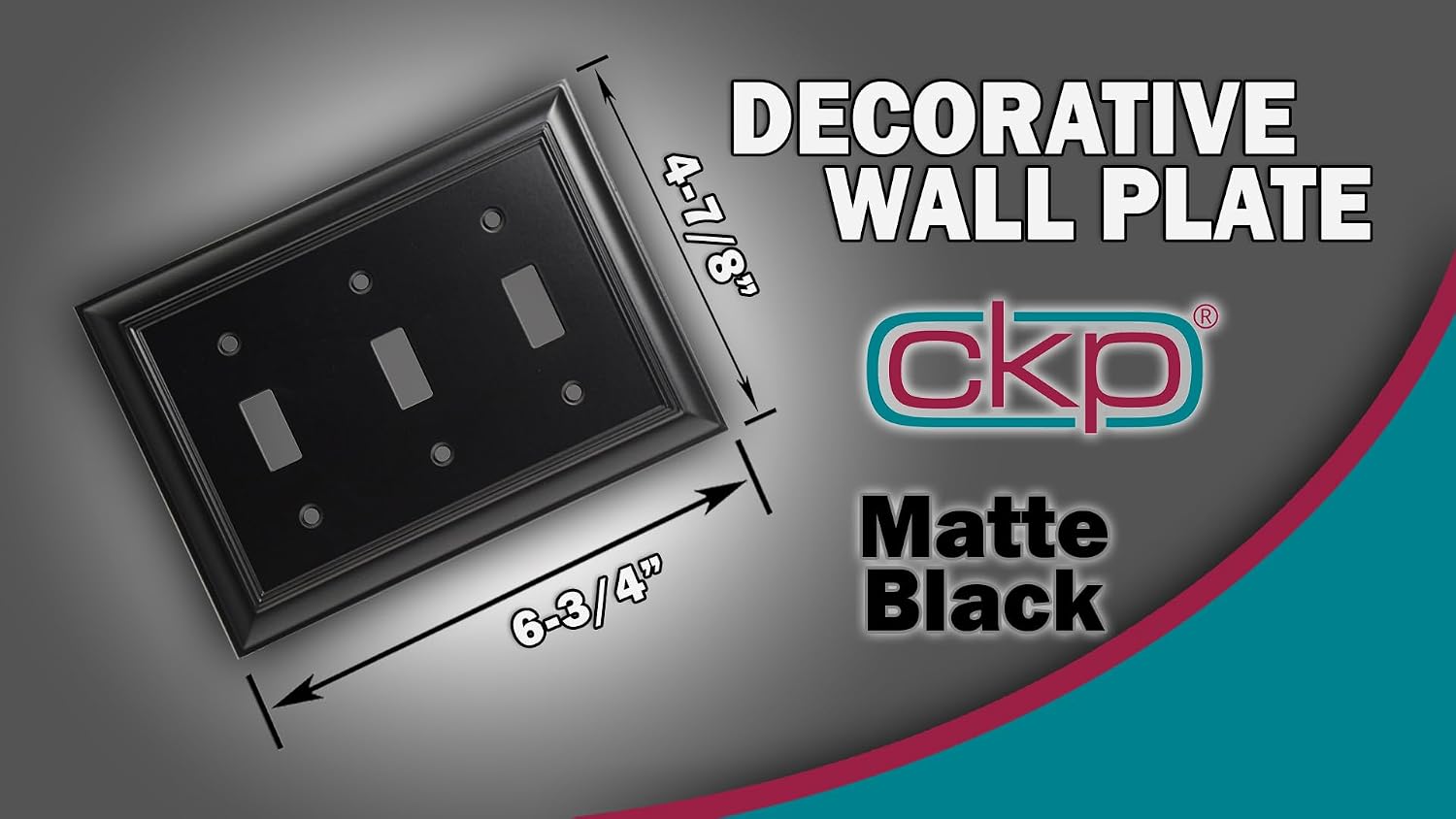 Cool Knobs and Pulls (CKP) Impressions Collection, 31198 Decorative Triple Toggle Wall Plate/Outlet Cover, Long Lasting