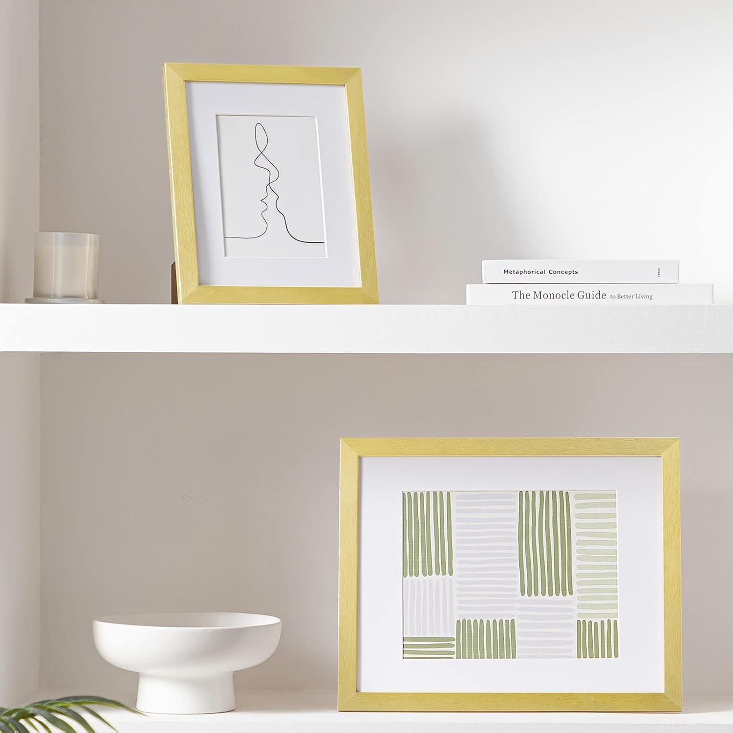 eletecpro 8x10 Picture Frames, Acrylic Cover, Gold, Set of 10 | Display Photo 5x7 with Mat or 8x10 without, Horizontal