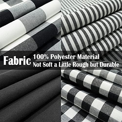 White Buffalo Plaid Outdoor Throw Pillow Covers Buffalo Check Farmhouse / Black / 18 x 18 / Set of 4