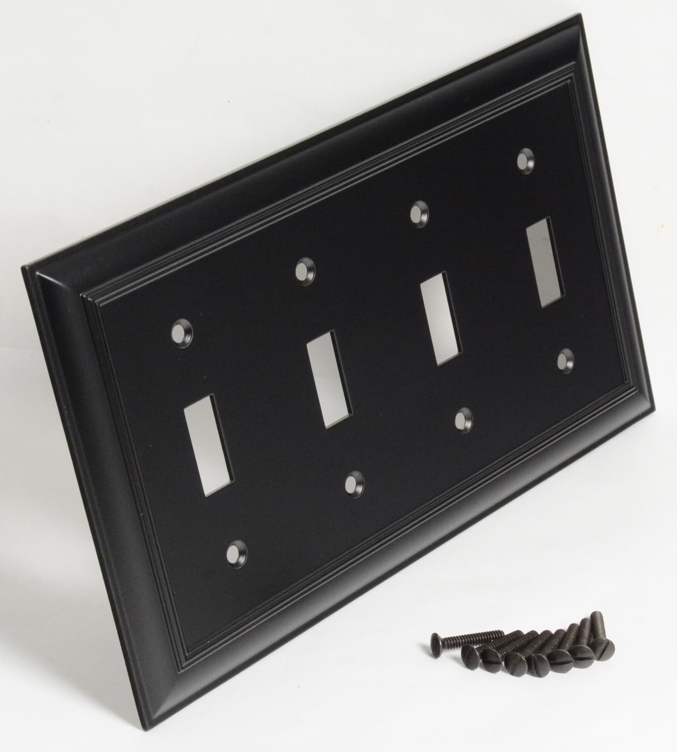 Cool Knobs and Pulls (CKP) Impressions Collection, 31200 Decorative Quad Toggle Wall Plate/Outlet Cover, Long Lasting