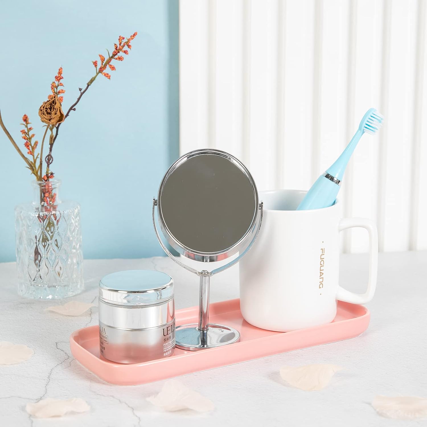 Ceramic Bathroom Tray / Pink