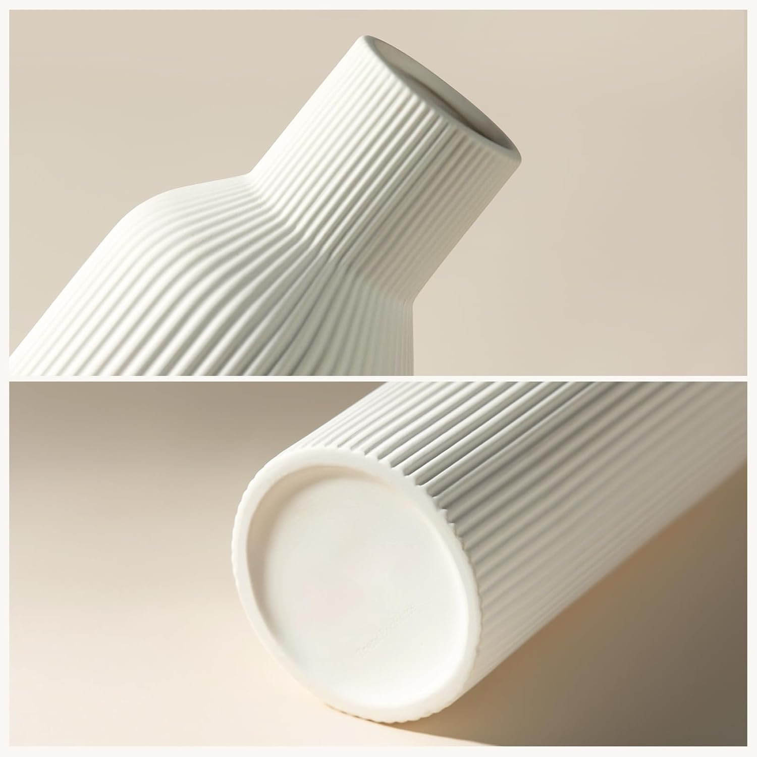 Ceramic Flower Vases / 3-piece-set / White / Set of 3