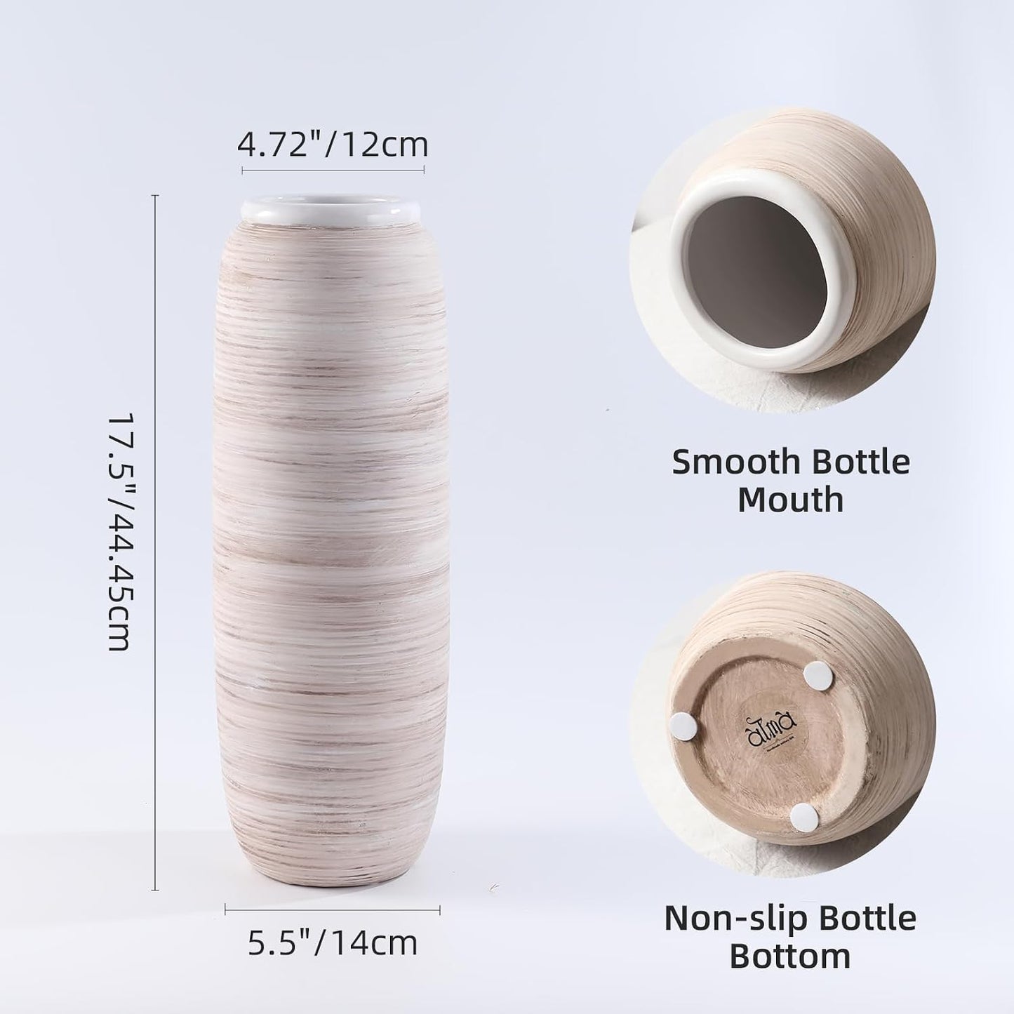 Big Ceramic Rustic Vases / Bottle-white-18