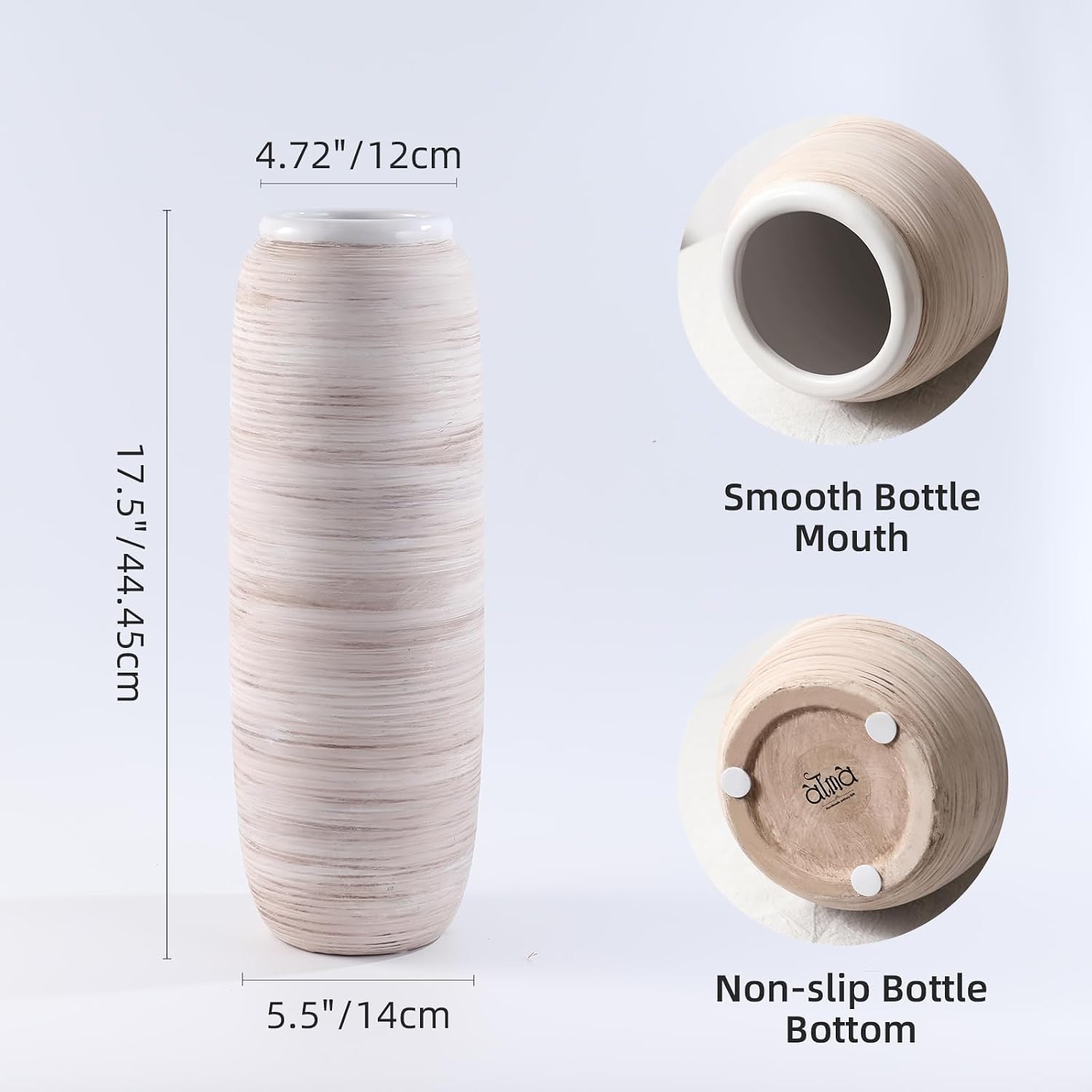 Big Ceramic Rustic Vases / Bottle-white-18