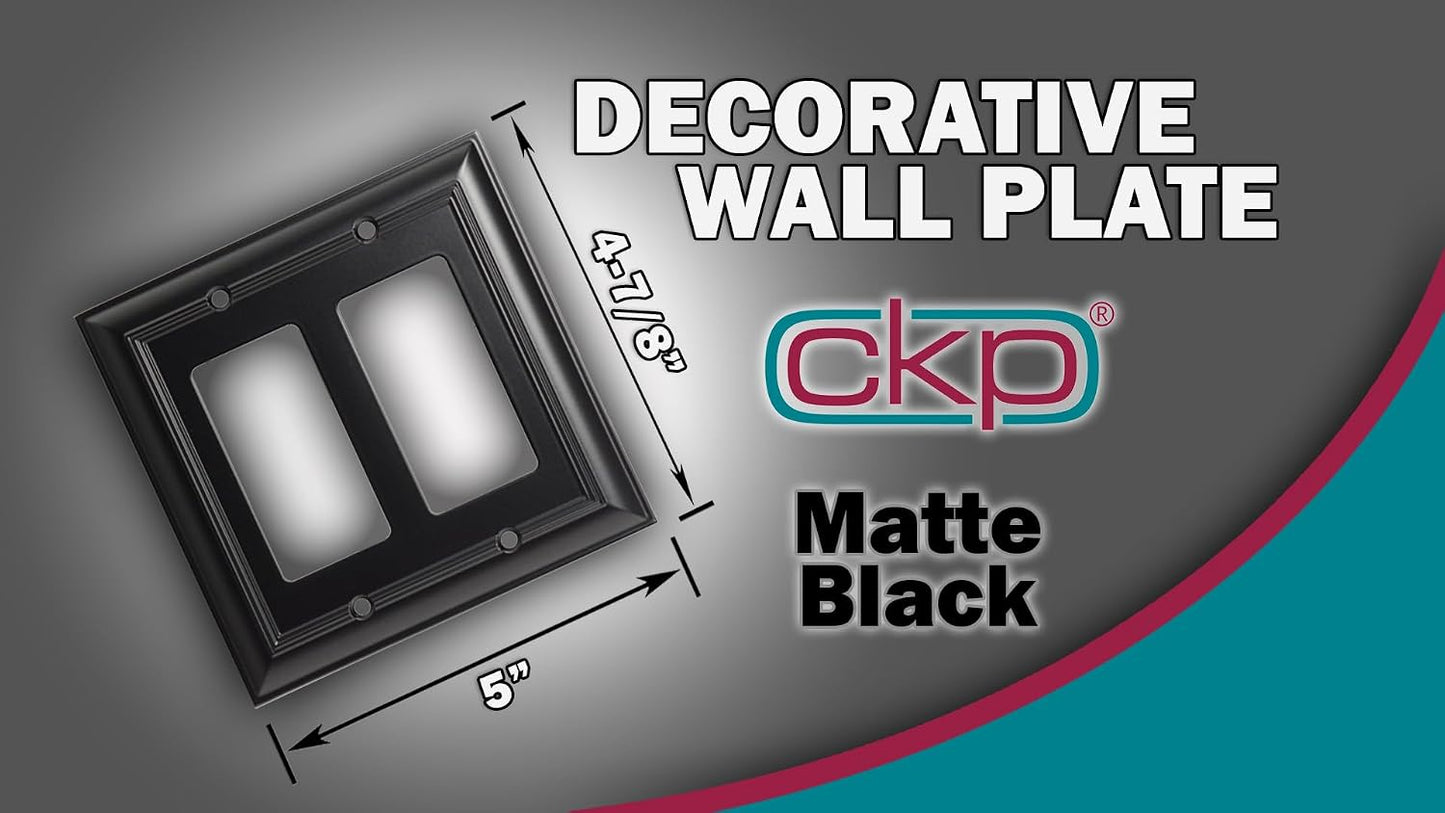 Cool Knobs and Pulls (CKP) Impressions Collection, 31195 Decorative Double Rocker Wall Plate/Outlet Cover, Long Lasting