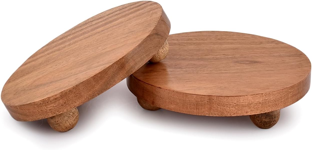 Display Stand Round Acacia Wood Stand for Display Wooden Stand