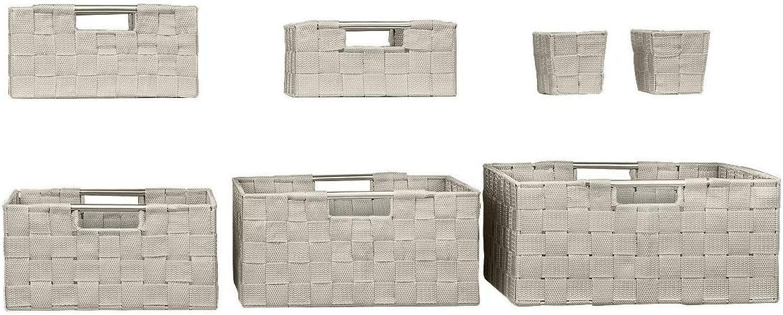 Linen Closet Organizers and Storage / 7 Piece - Beige / Set of 7