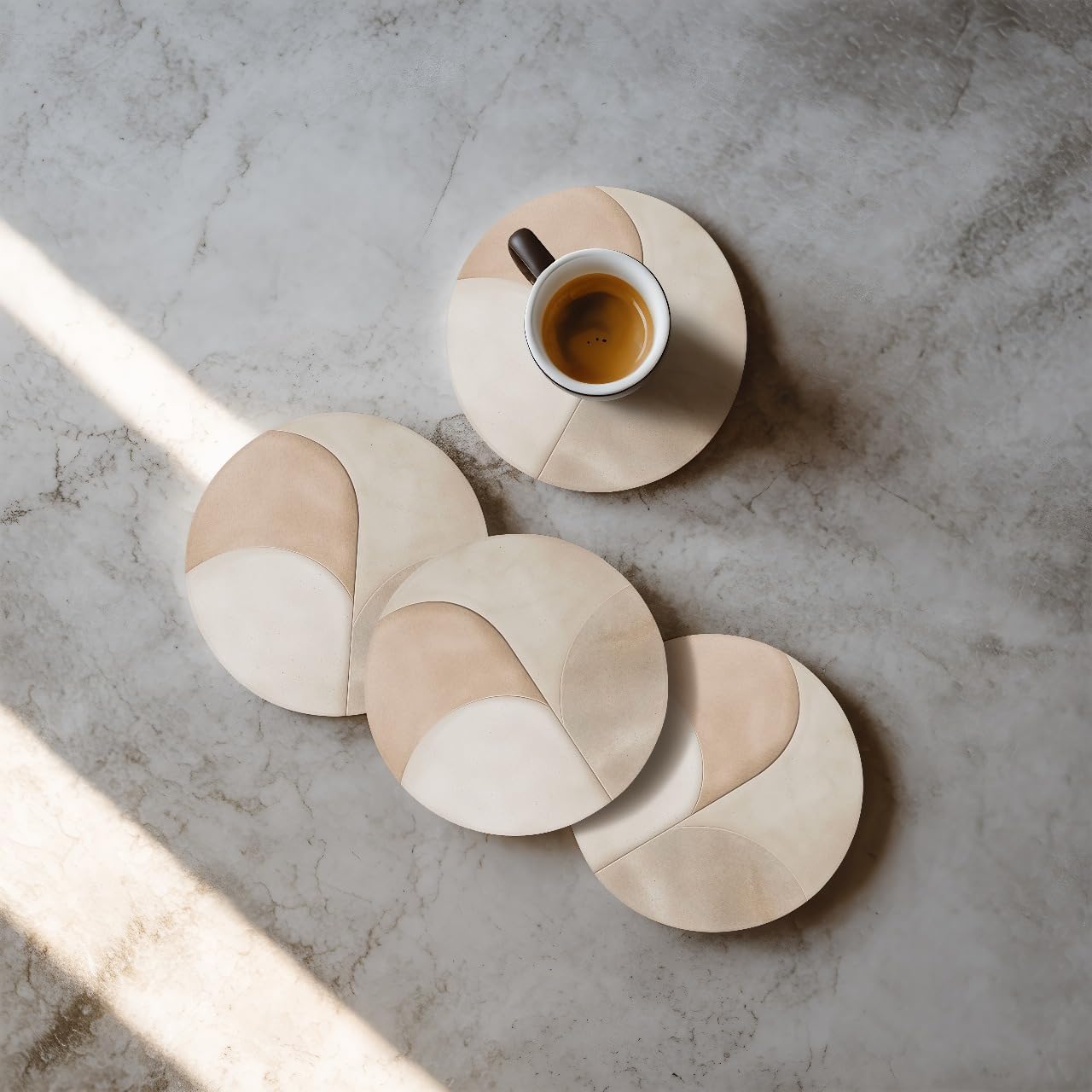 Holder / Modern Marble Look / Clay 2 / Set of 4