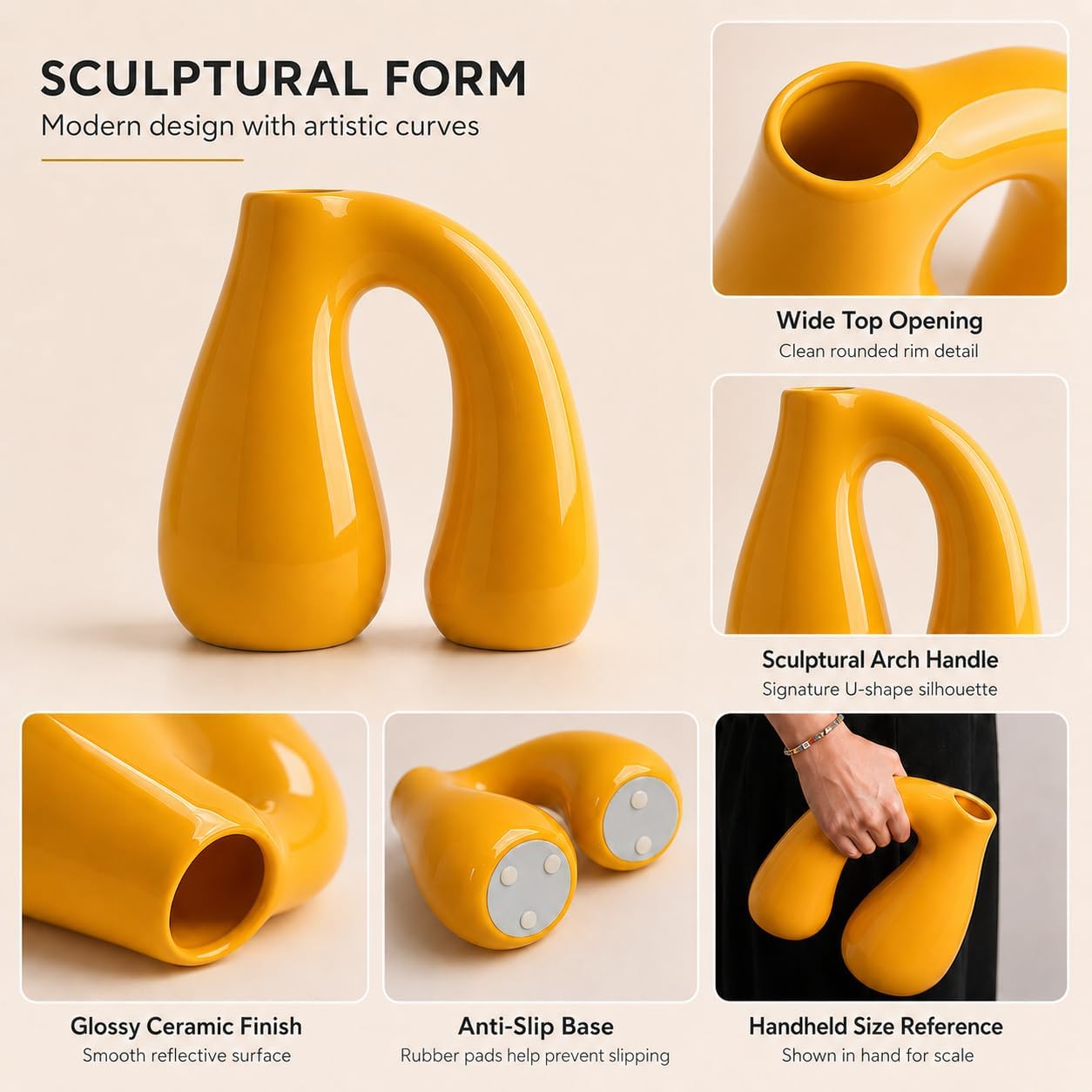 Ceramic Decorative Vase / Yellow
