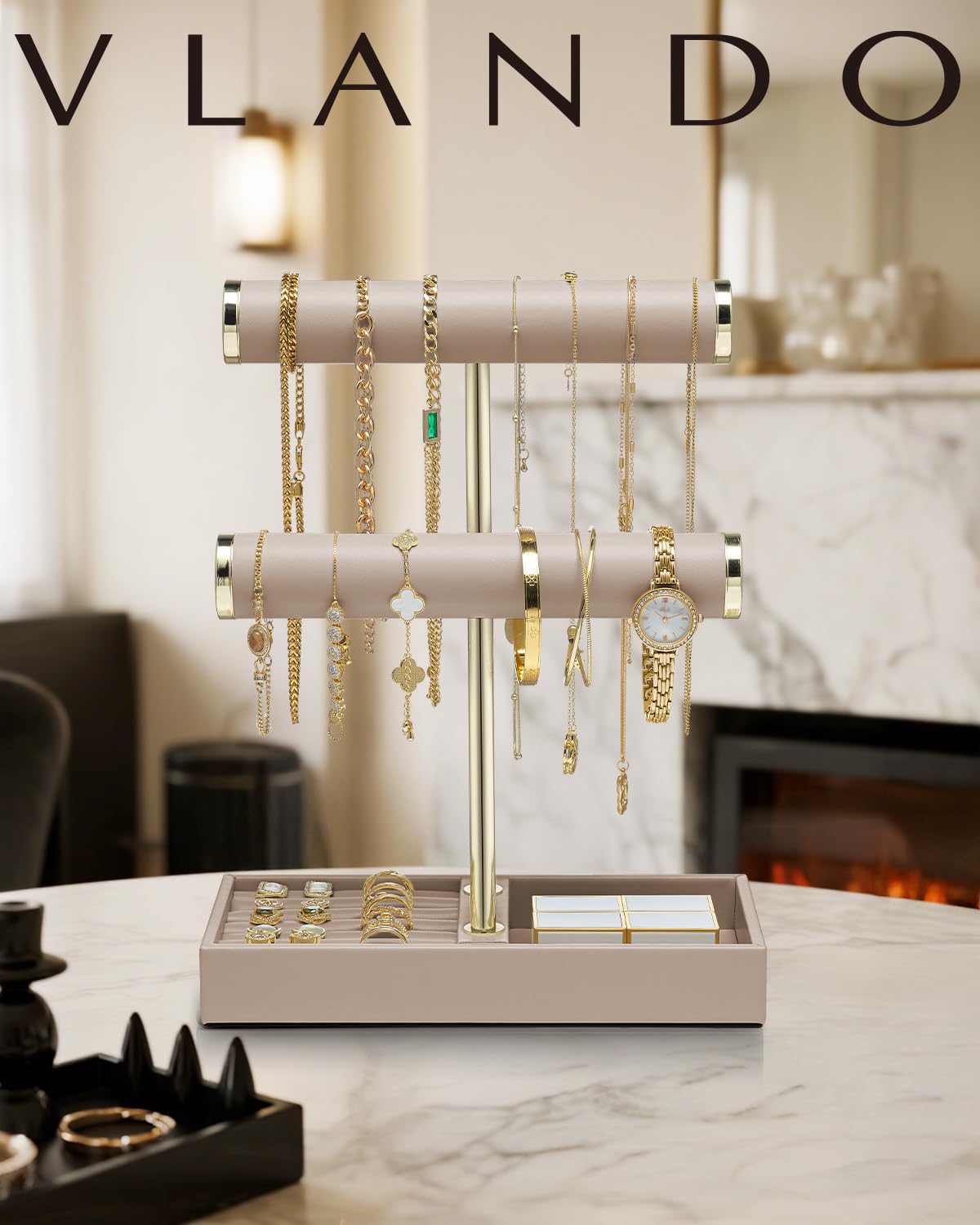 Tray / Bracelet Holder / Toffee / 2 Tier