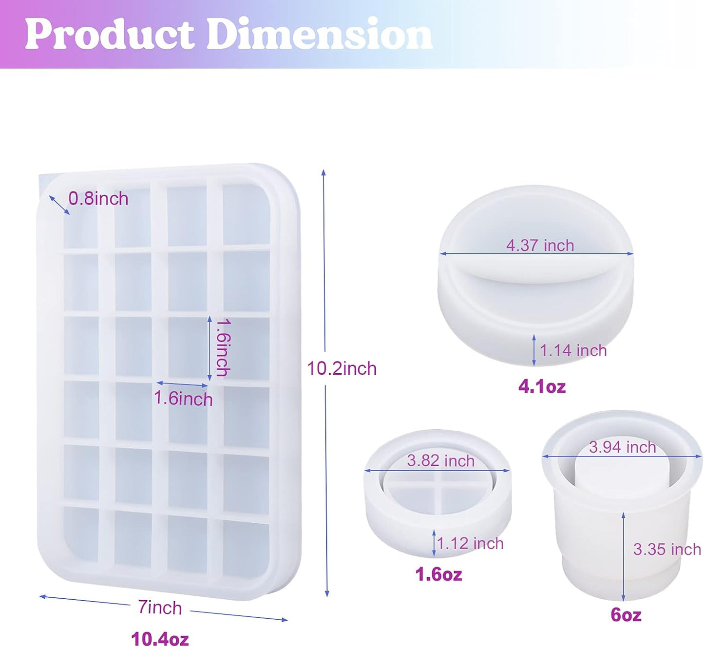 Tray Molds / Jar Silicone Molds / Rolling Tray Molds Set