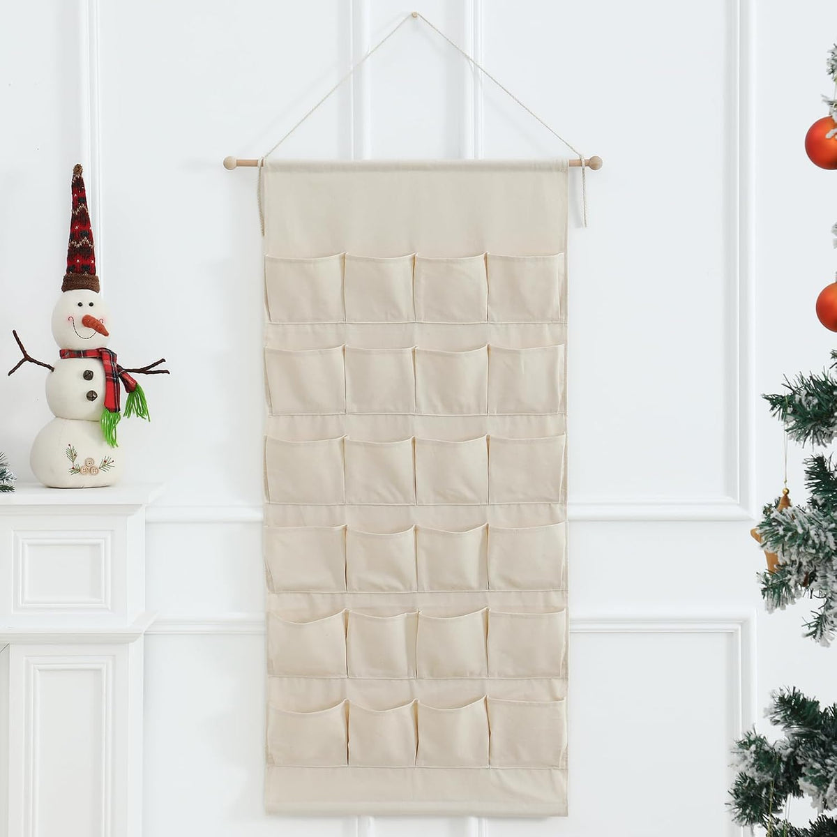 MONOBLANKS Fabric Hanging Advent Calendar with Pockets, Blank