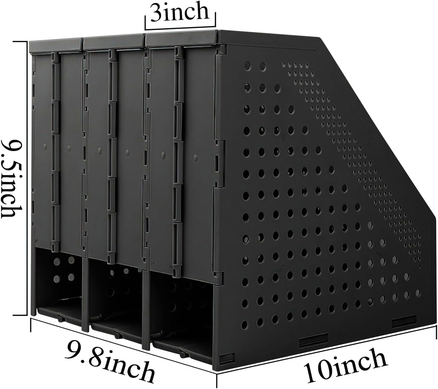SAYEEC 2Pcs Collapsible Plastic Magazine File Holder Vertical Binder Storage Organizer for Desk Sturdy Upright Desktop