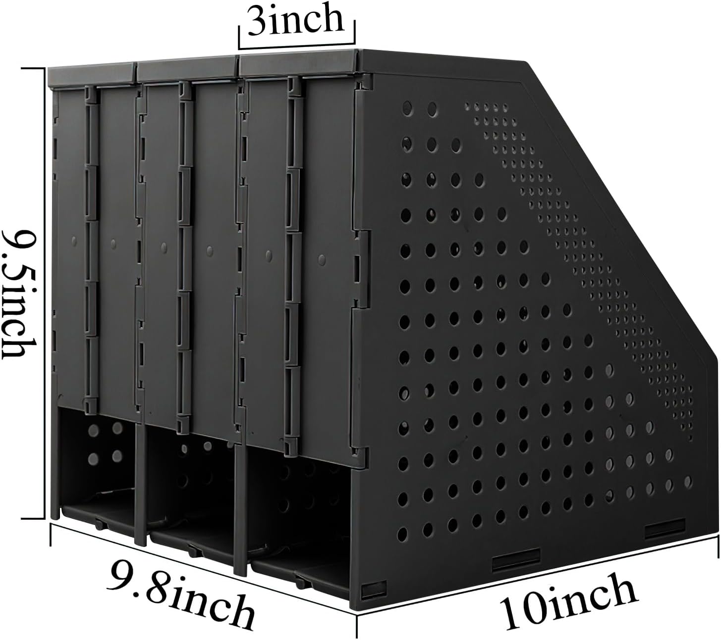 SAYEEC 2Pcs Collapsible Plastic Magazine File Holder Vertical Binder Storage Organizer for Desk Sturdy Upright Desktop