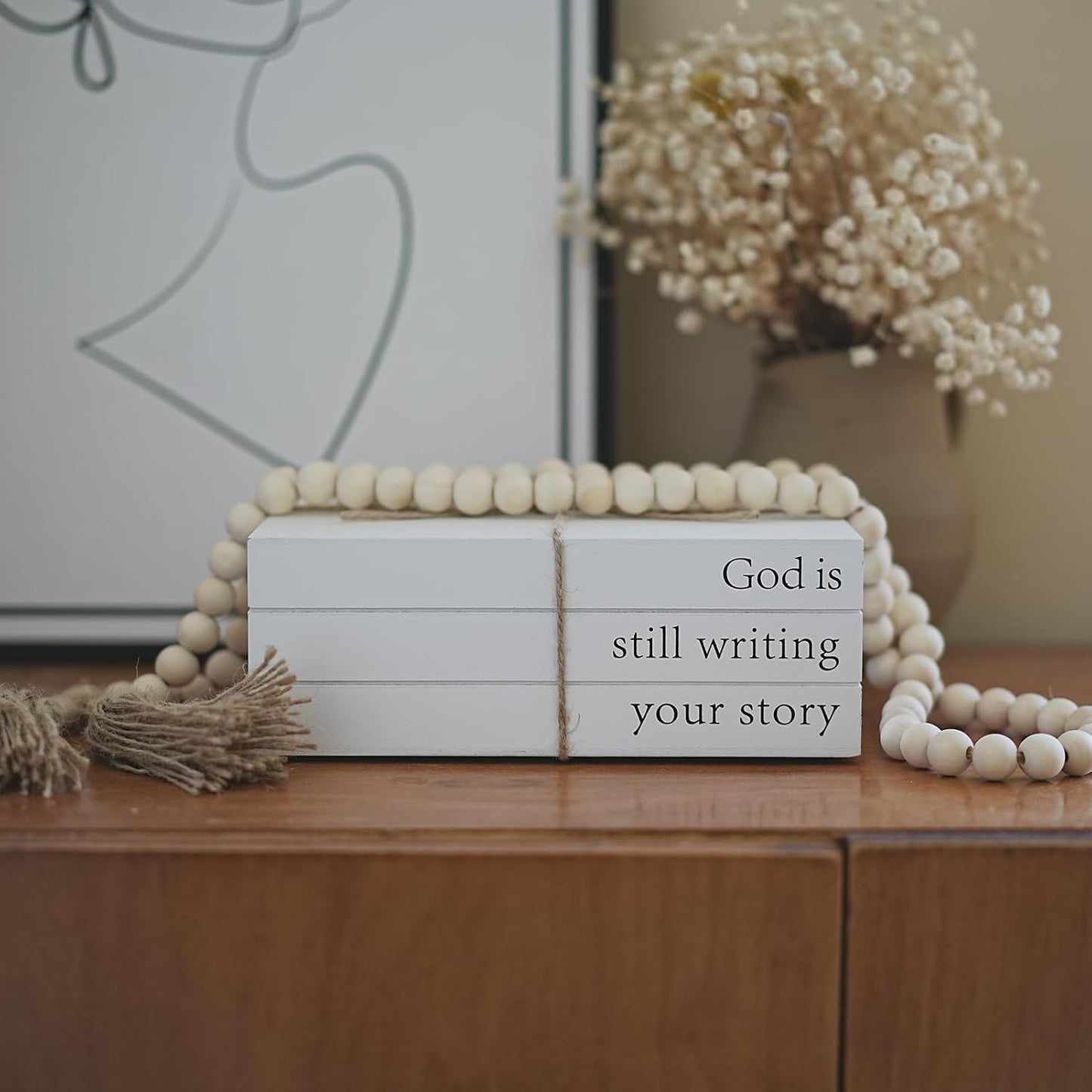 Wooden Faux Book for Decoration / God Is Still Writing Your Story