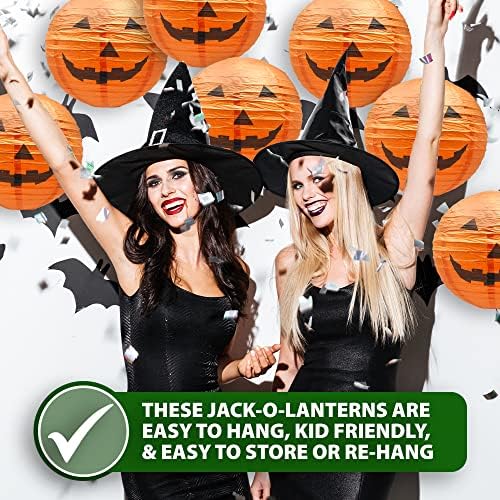 Mudra Crafts Pumpkin Paper Lanterns Jack-o’-Lantern Halloween Decorations