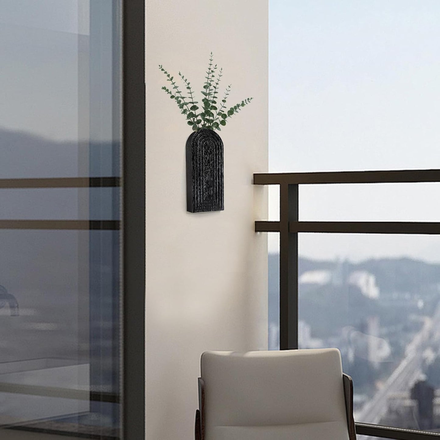 Wood Wall Hanging Planters / Black