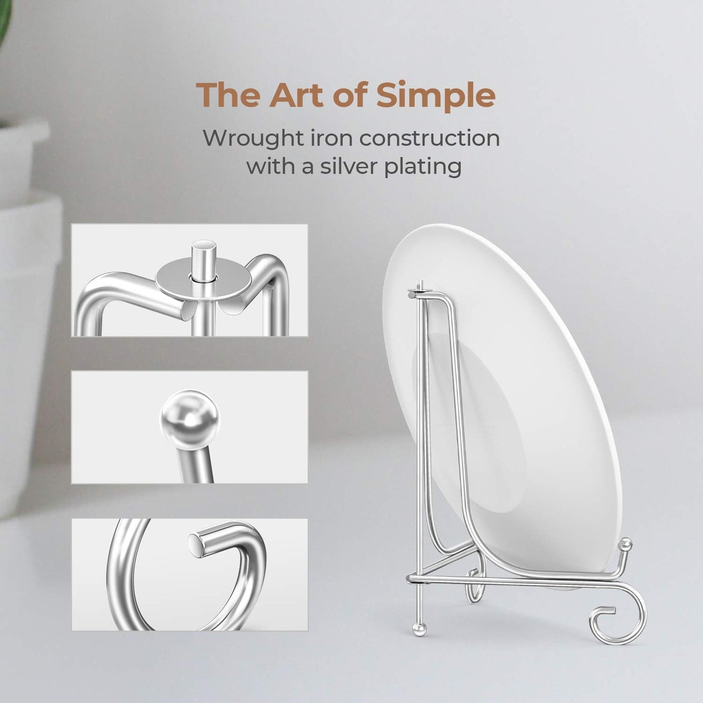 Holder + Metal Easel Stand for Picture Frame / 10 Inch