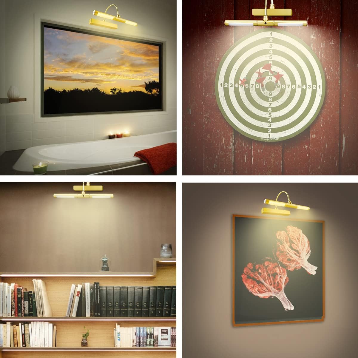 LUXSWAY Wireless Picture Light with Remote Control,Battery Operated Painting Light with Dimmable & Timer,180°