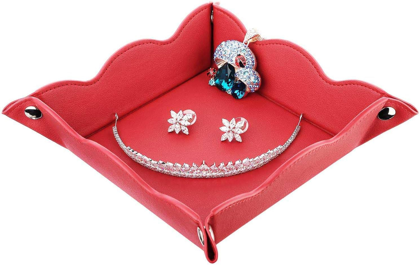 Valet Tray for Men Women / Red / Set of 2