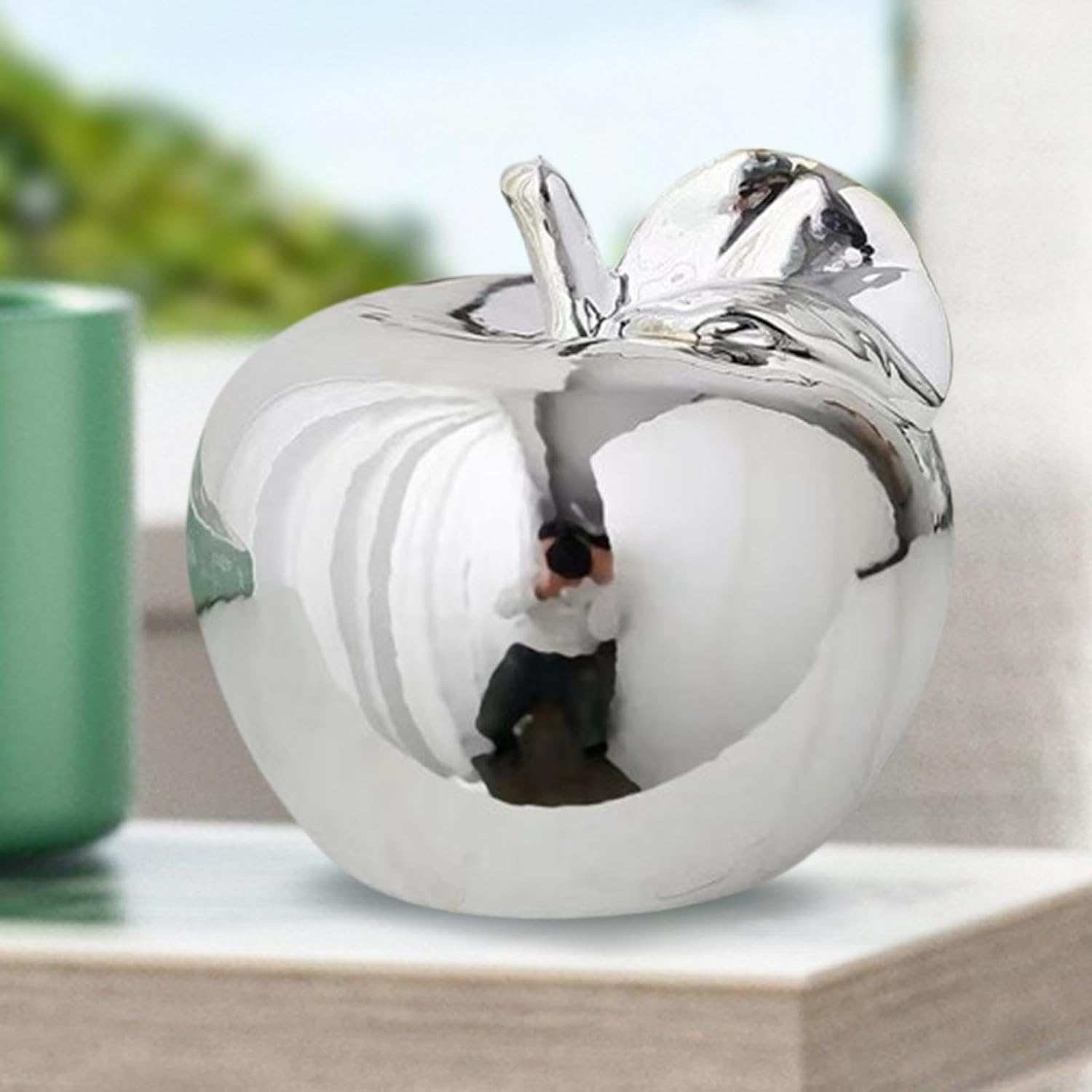 Ceramic Fruit Sculpture Desktop Statue / Large / Silver