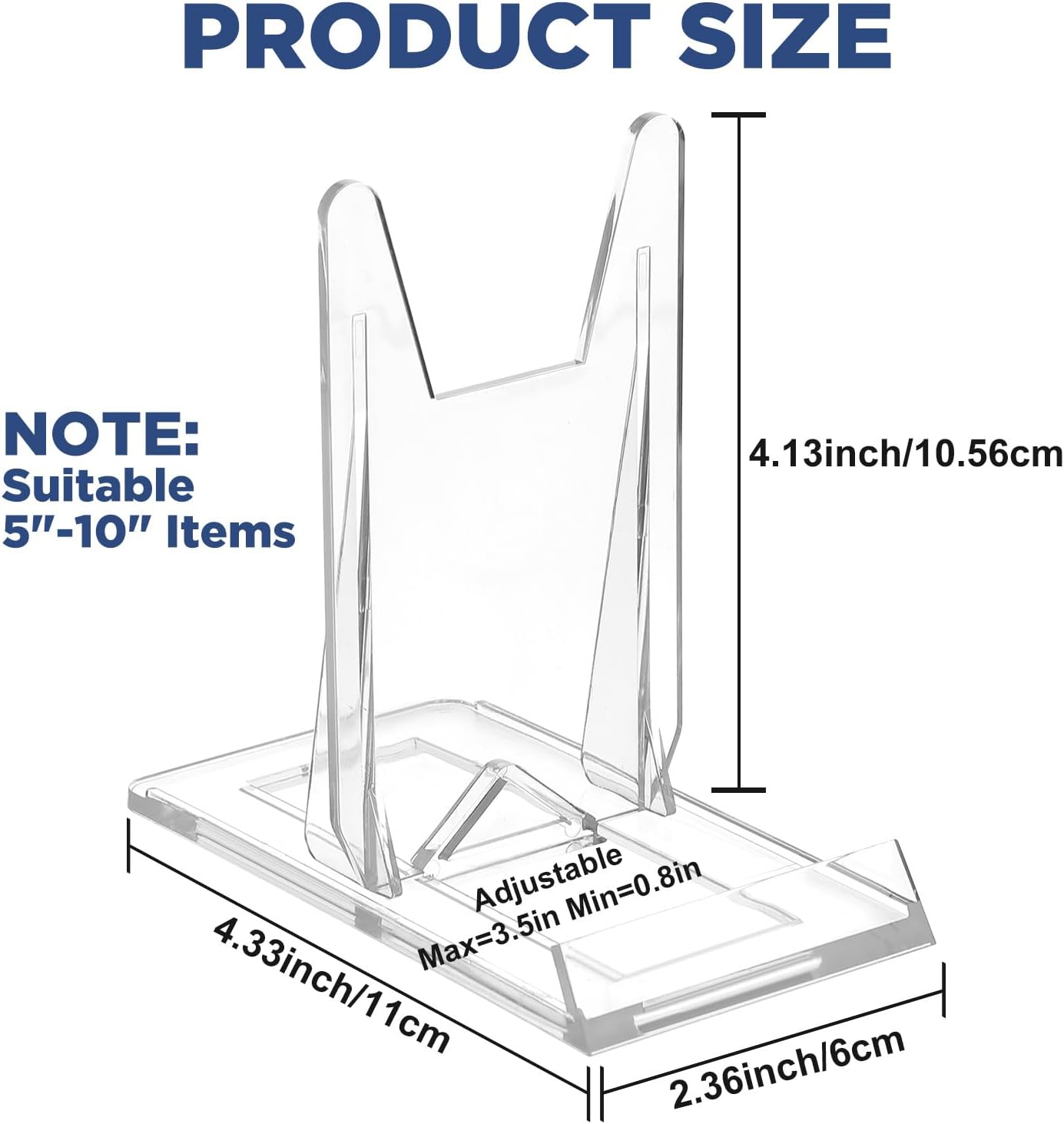 Adjustable Display Holder Acrylic Book Stand for Display Easel Collector Stand / Clear / Set of 30
