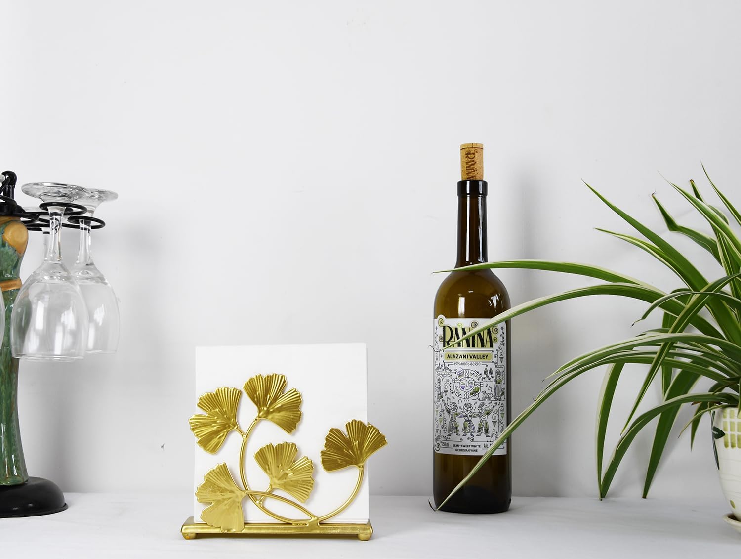 Elegant Ginkgo Leaf Napkin Holder / Gold