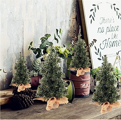 Tabletop Mini Christmas Tree, 7.87" / 11.81" Artificial Christmas Tree Xmas Miniature Pine Christmas Tree Perfect for Christmas Decorations, Home, Kitchen, Dining Table (6 PCS)